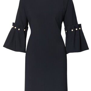 Banana Republic Bell-Sleeve Shift Dress with Pearl Accents Size 0